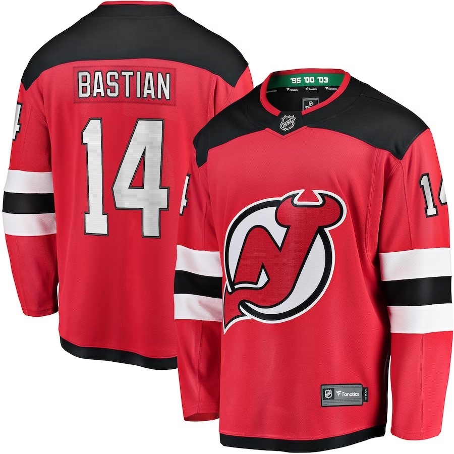 Men's New Jersey Devils Nate Bastian Red Player Game Jersey