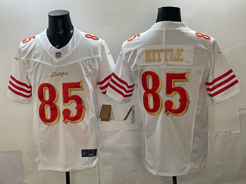Men's San Francisco 49ers George Kittle White 2025 Rivalries Collection Game Jersey
