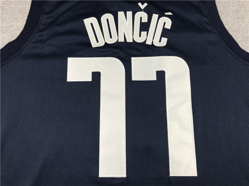 Men's Dallas Mavericks Luka Doncic NBA Dark Blue Replica Jersey