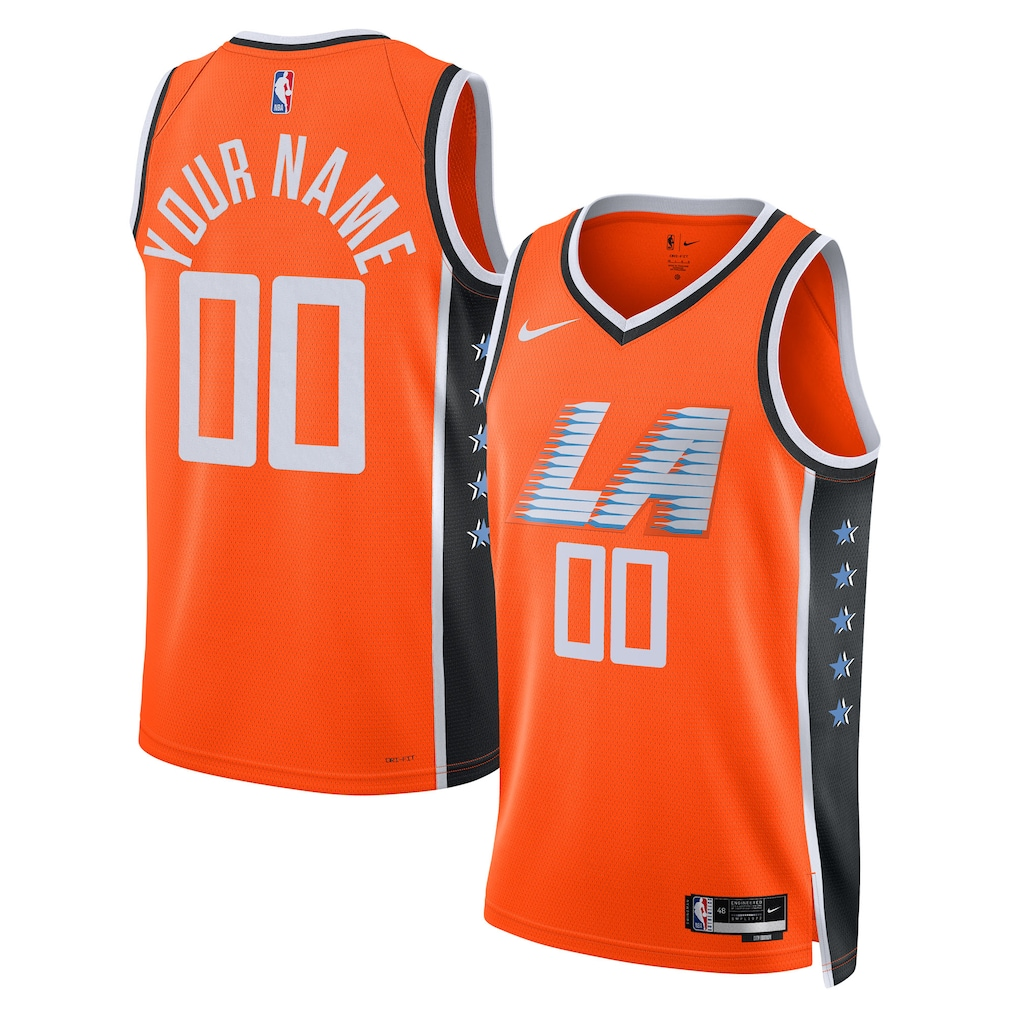Men's LA Clippers Orange 2025/26 City Edition Swingman Custom Jersey