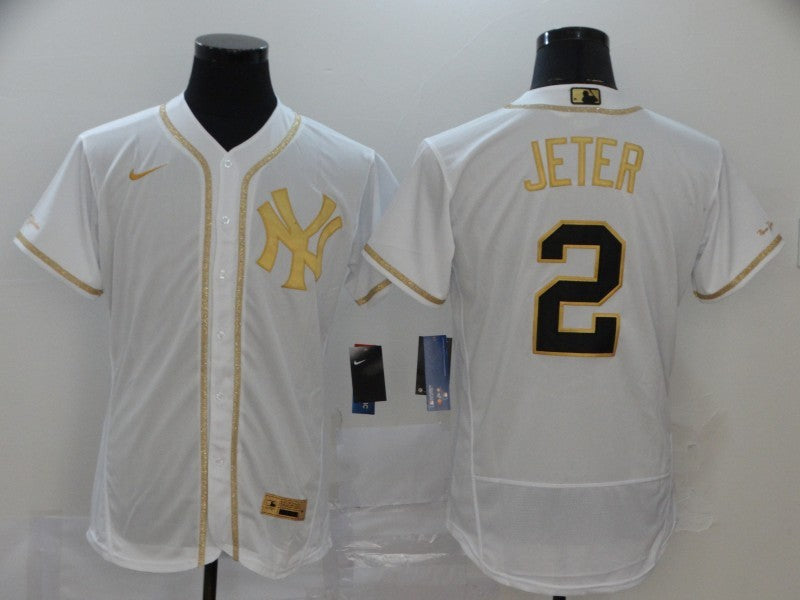 Men's New York Yankees Derek Jeter White Alternate Game Jersey