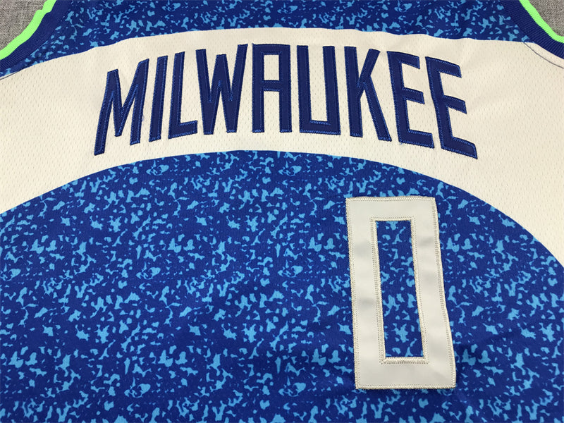 Men's Milwaukee Bucks Damian Lillard Blue 2023/24 Swingman Jersey - City Edition