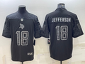 Men's Minnesota Vikings Justin Jefferson Black RFLCTV Limited Jersey
