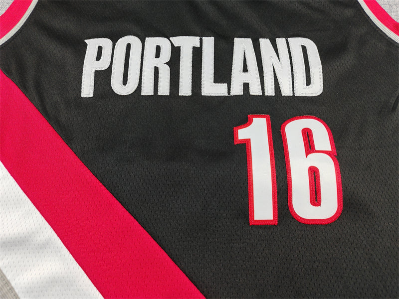 Men's Portland Trail Blazers Yang Hansen Black Swingman Player Jersey - Icon Edition