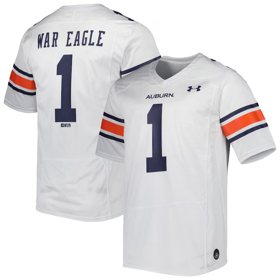 Men's Auburn Tigers War Eagle White Team Player Game Jersey