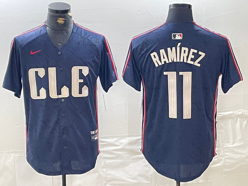 Men's Cleveland Guardians Jose Ramirez Navy 2024 City Connect Limited Jersey