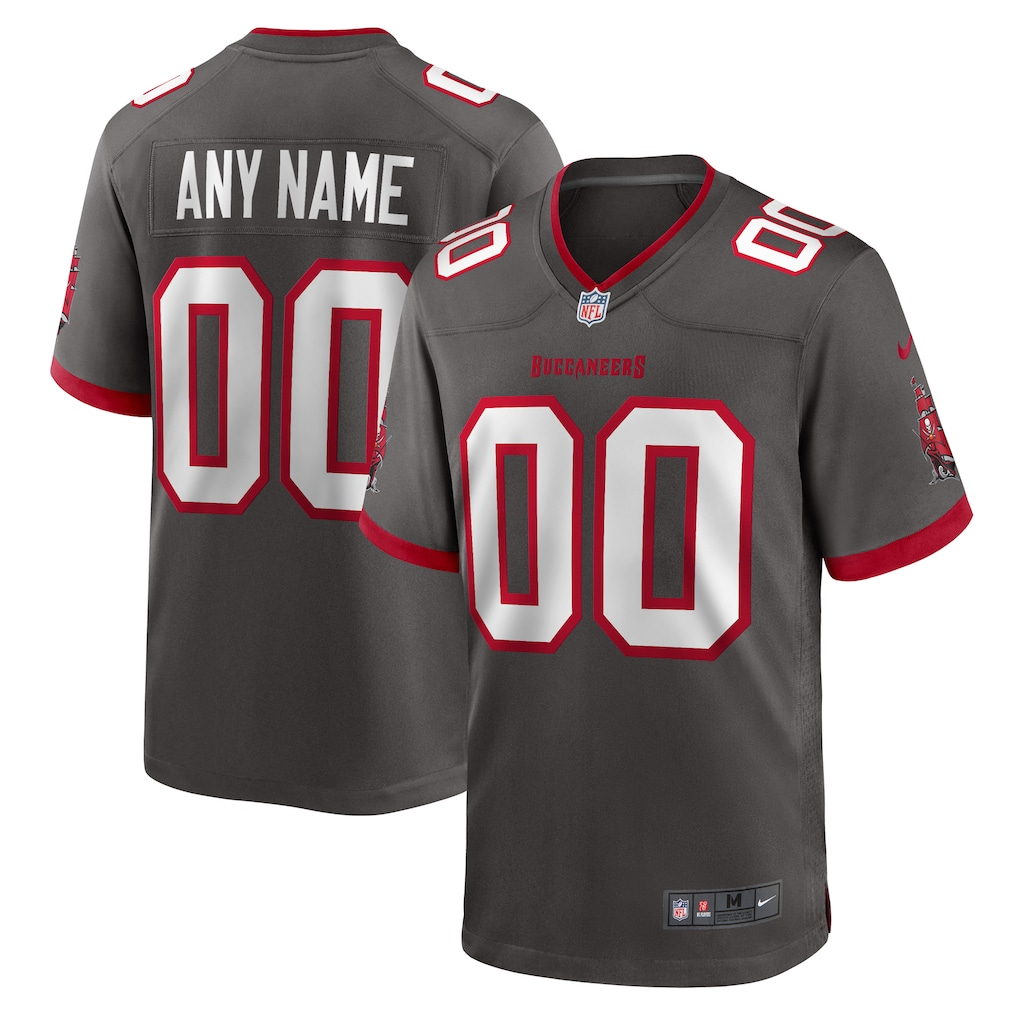 Men's Tampa Bay Buccaneers Pewter Alternate Custom Game Jersey