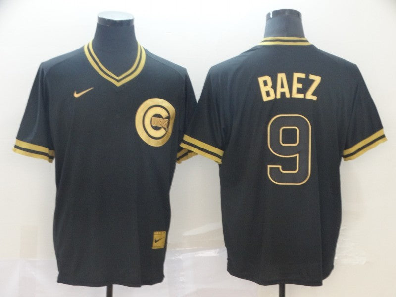 Men's Chicago Cubs Javier Baez Black Replica Player Jersey