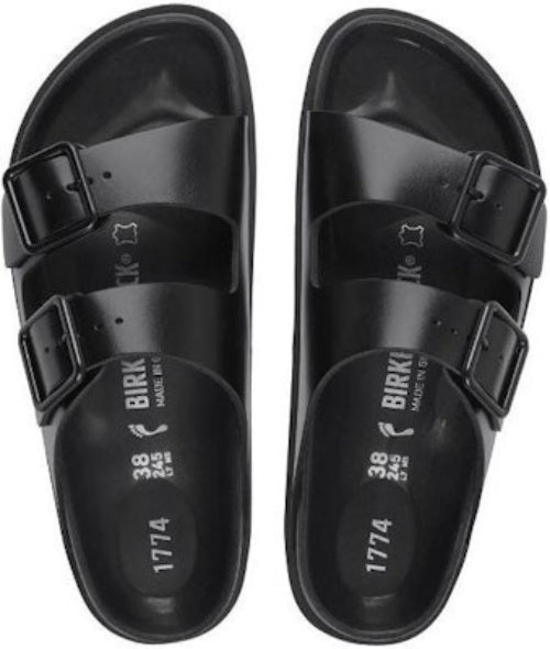 Birkenstock Arizona 1025918 Double-Buckle Black Leather Sandals