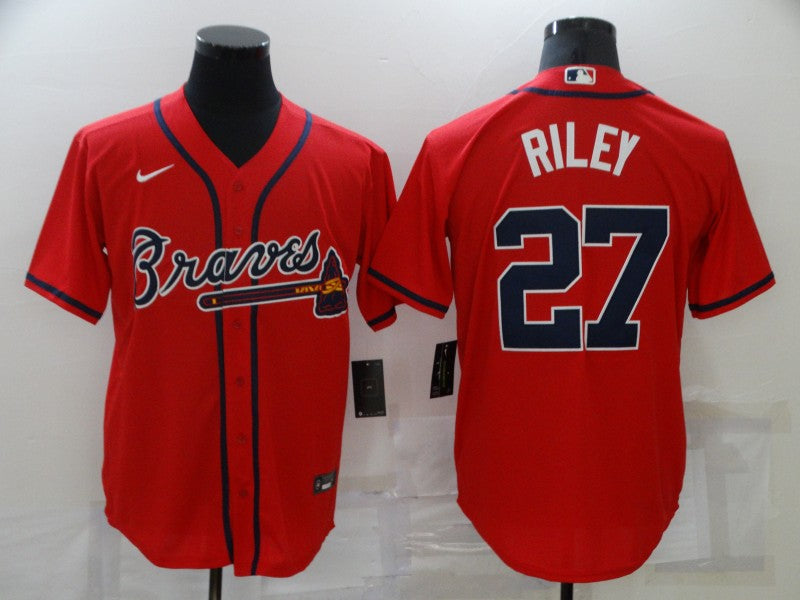 Men's Atlanta Braves Austin Riley Red Replica Player Jersey