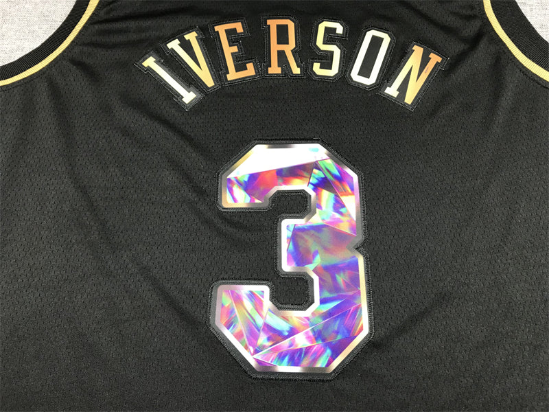Men's Philadelphia 76ers Allen Iverson Black Swingman Player Jersey
