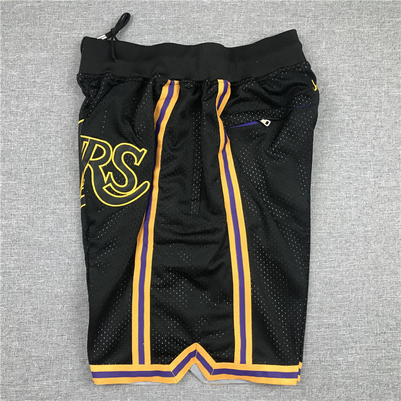 Men's Los Angeles Lakers Black Pro Shorts Stitched Size S-XXL