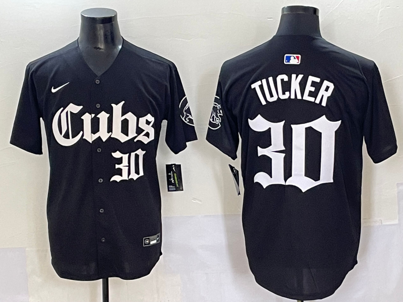 Men's Chicago Cubs Kyle Tucker Black Replica Player Jersey