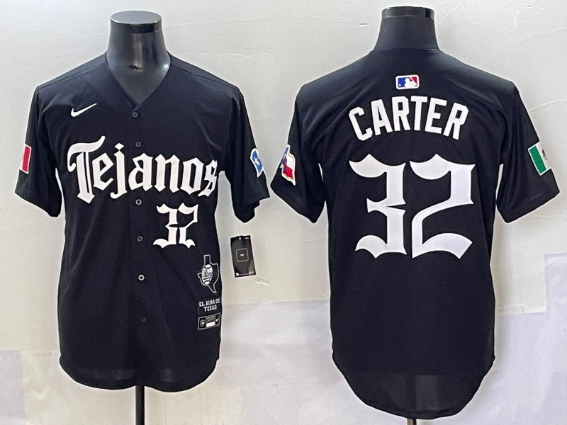 Men's Texas Rangers Evan Carter Black Player Jersey