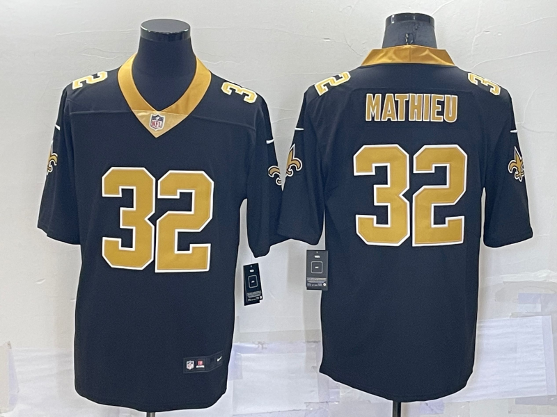 Men's New Orleans Saints Tyrann Mathieu Black Game Jersey