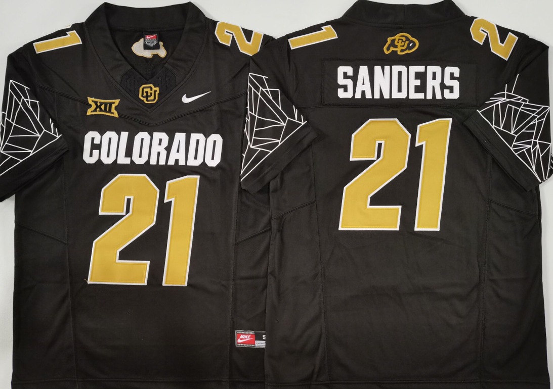 Men's Colorado Buffaloes Shilo Sanders Black Game Jersey