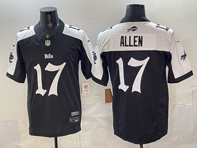 Men's Buffalo Bills Josh Allen Black Team Game Player Jersey