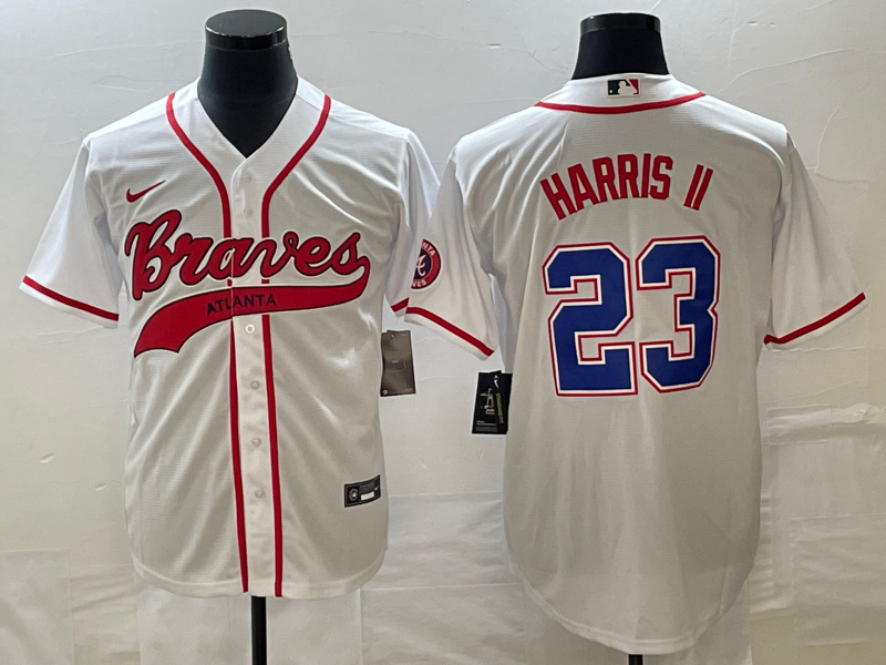 Men's Atlanta Braves Michael Harris II White Replica Player Jersey Joint Edition