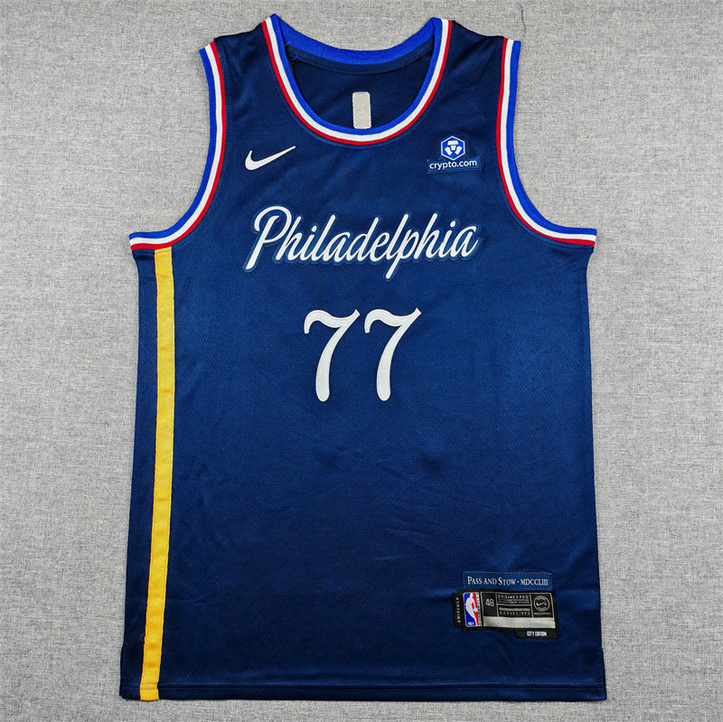 Men's Philadelphia 76ers VJ Edgecombe Navy 2025/26 Swingman Jersey - City Edition