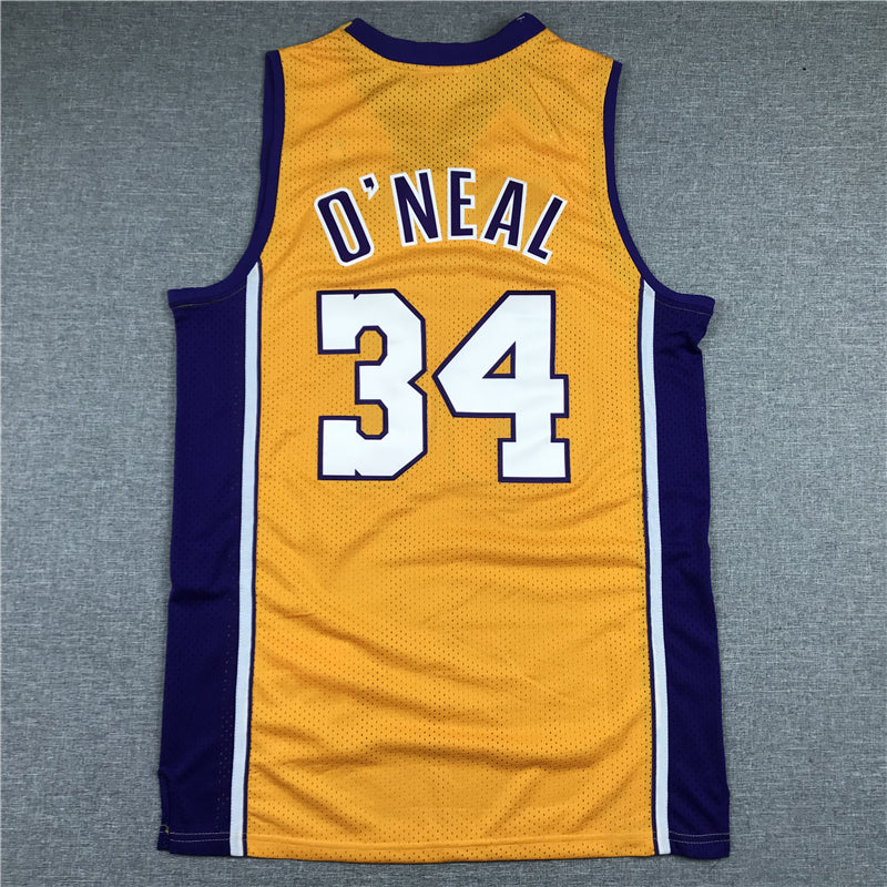 Men's Los Angeles Lakers Shaquille O'Neal Yellow 1999-00 Classics Jersey