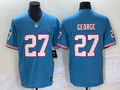 Men's Tennessee Titans Eddie George Light Blue Oilers Throwback Retired Player Game Jersey