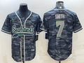 Men's Seattle Seahawks Geno Smith Grey Camouflage Game Jersey Joint Edition