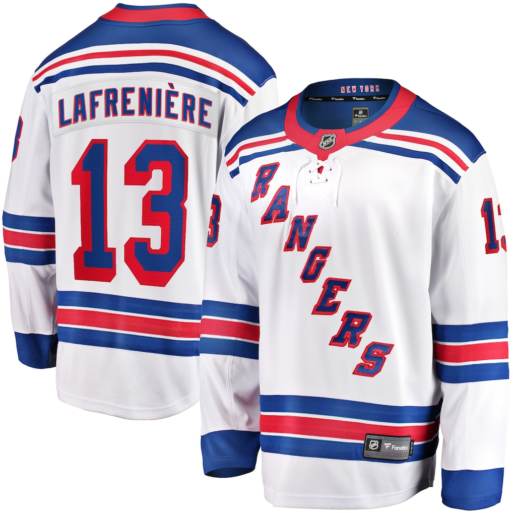 Men's New York Rangers Alexis Lafreniere Fanatics White Breakaway Jersey