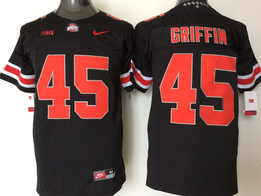 Men's Ohio State Buckeyes Archie Griffin #45 Black Player Game Jersey