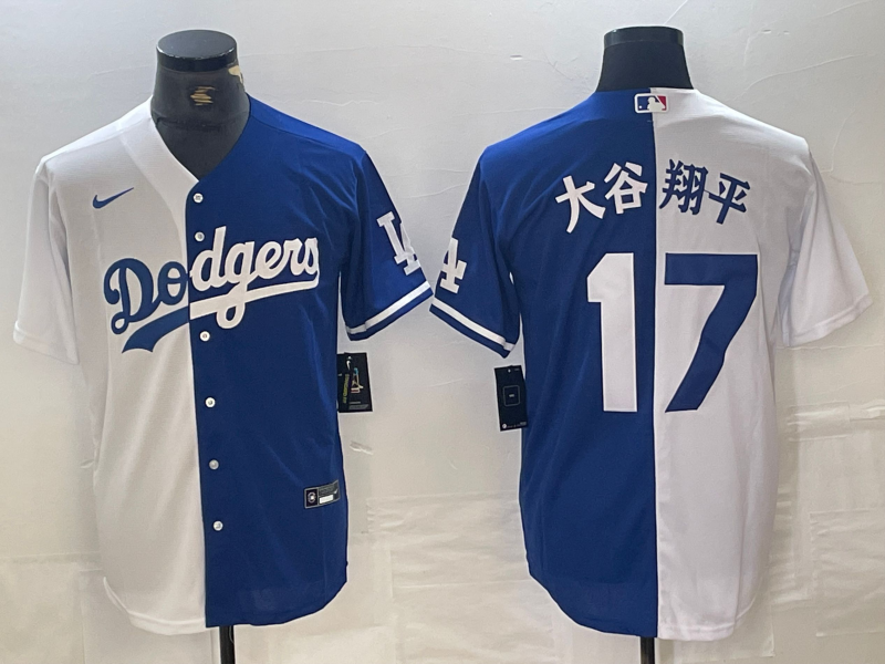 Men's Los Angeles Dodgers Shohei Ohtani White/Blue Replica Player Jersey