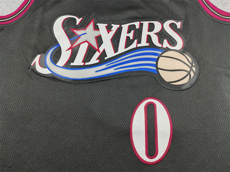 Men's Philadelphia 76ers Tyrese Maxey Black Swingman Jersey - Classic Edition