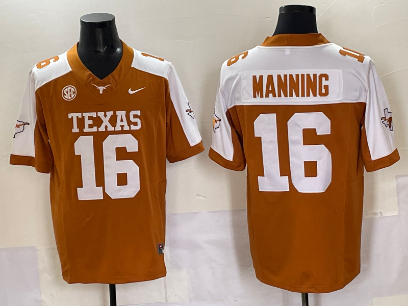 Men's Texas Longhorns Arch Manning Orange Game Jersey