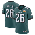 Men's Philadelphia Eagles Saquon Barkley Midnight Green Super Bowl LIX Game Player Jersey