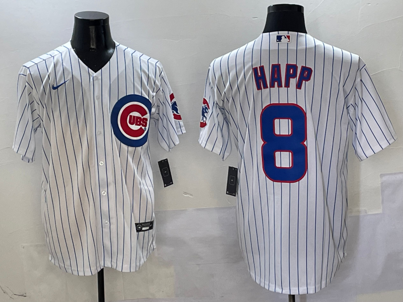 Men's Chicago Cubs Ian Happ White Home Replica Player Jersey