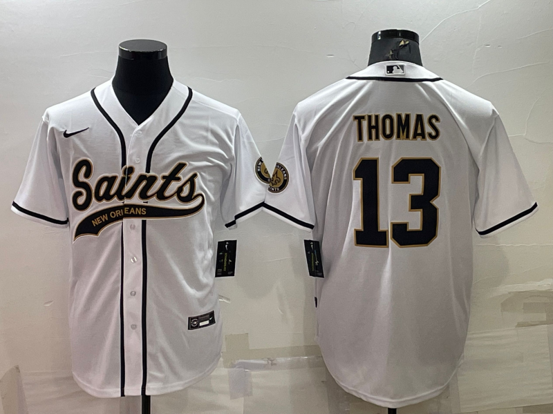 Men's New Orleans Saints Michael Thomas White Game Jersey Joint Edition