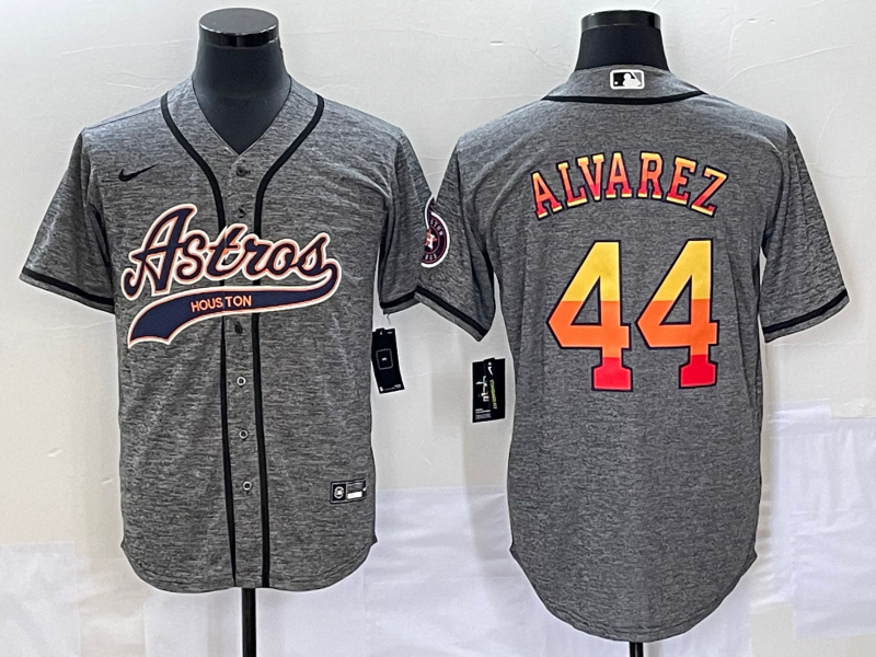 Men's Houston Astros Yordan Alvarez Gray Replica Player Jersey Joint Edition
