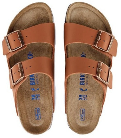 Birkenstock Arizona Soft Footbed Birko-Flor 1019067 Ginger Brown Slide Sandals