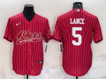 Men's San Francisco 49ers Trey Lance Red Player Jersey Joint Edition