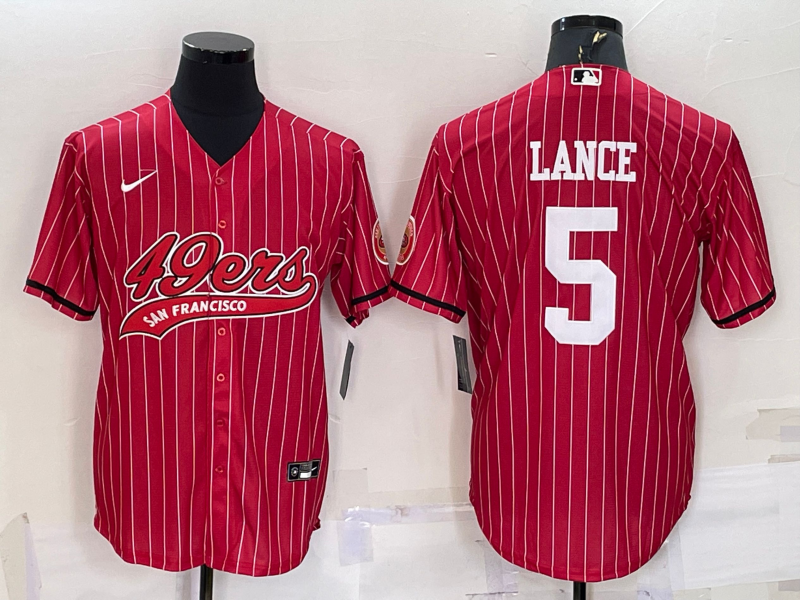 Men's San Francisco 49ers Trey Lance Red Player Jersey Joint Edition