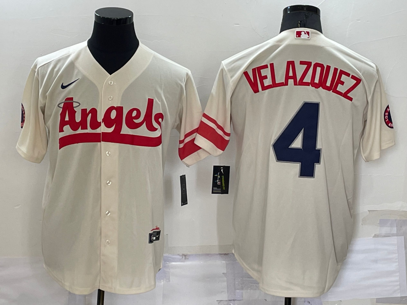 Men's Los Angeles Angels Andrew Velazquez Cream City Connect Replica Player Jersey