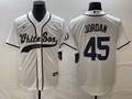 Men's Chicago White Sox Michael Jordan White Replica Player Jersey Joint Edition