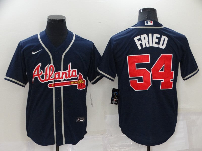 Men's Atlanta Braves Max Fried Navy Replica Player Jersey