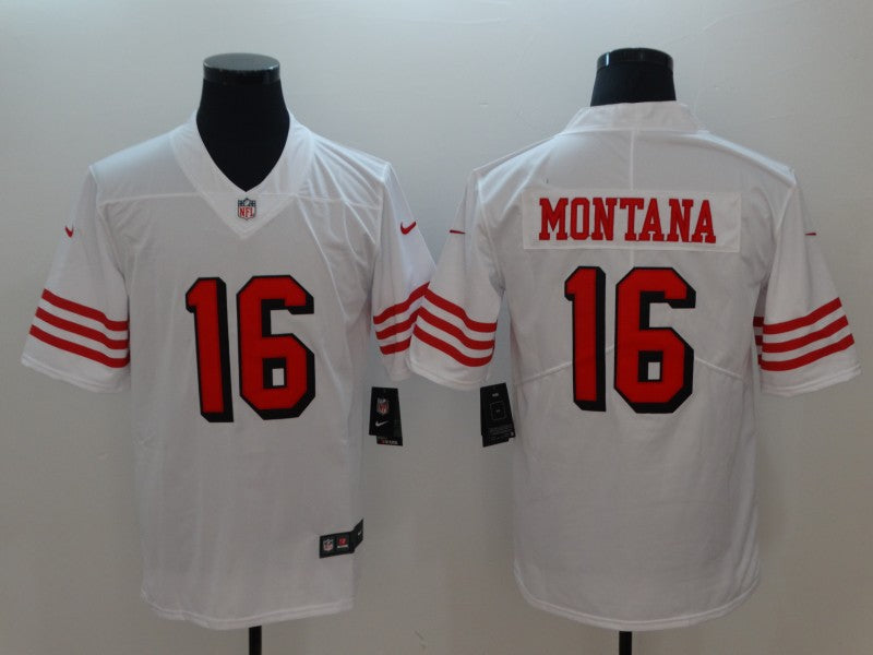 Men's San Francisco 49ers Joe Montana White Game Player Jersey