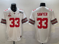 Men's Ohio State Buckeyes Jack Sawyer White 2025 CFP Final National Champions Patch F.U.S.E. Jersey