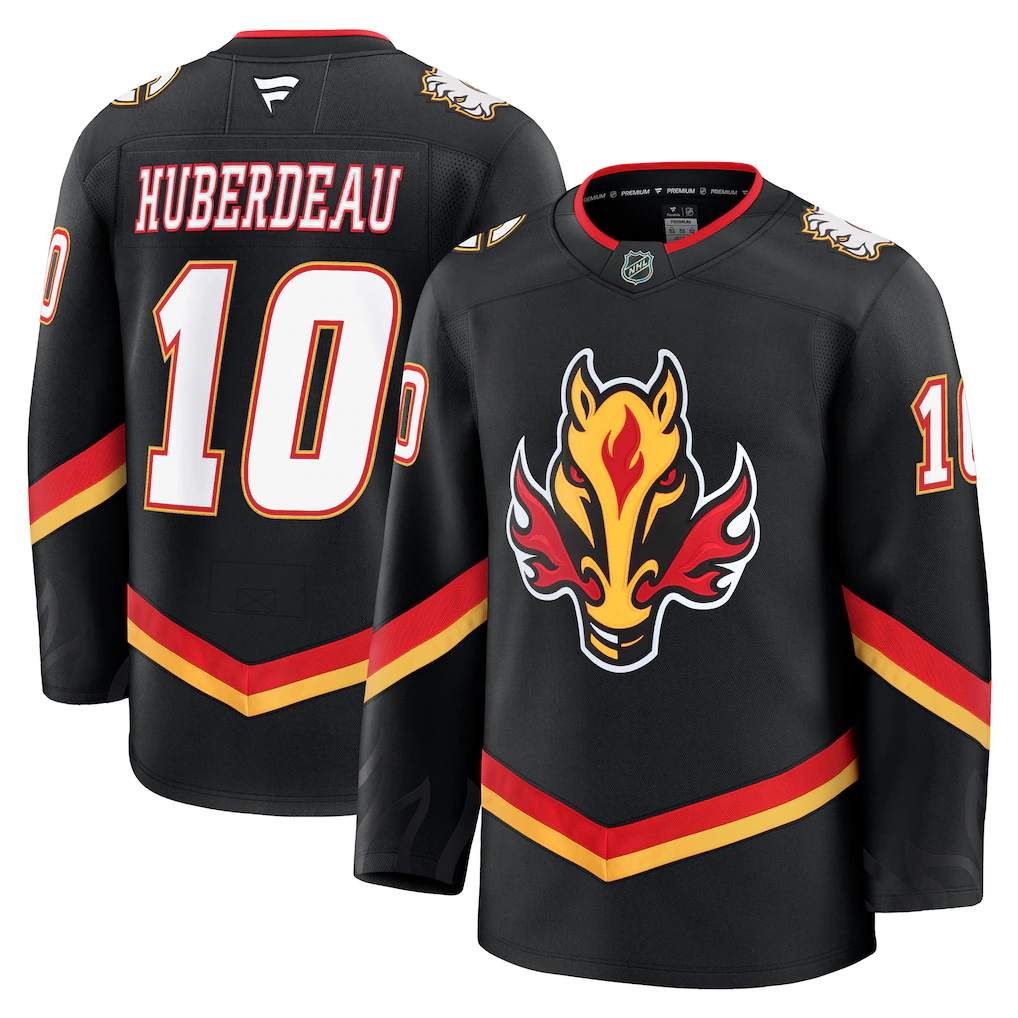 Men's Calgary Flames Jonathan Huberdeau Fanatics Black Alternate Premium Jersey