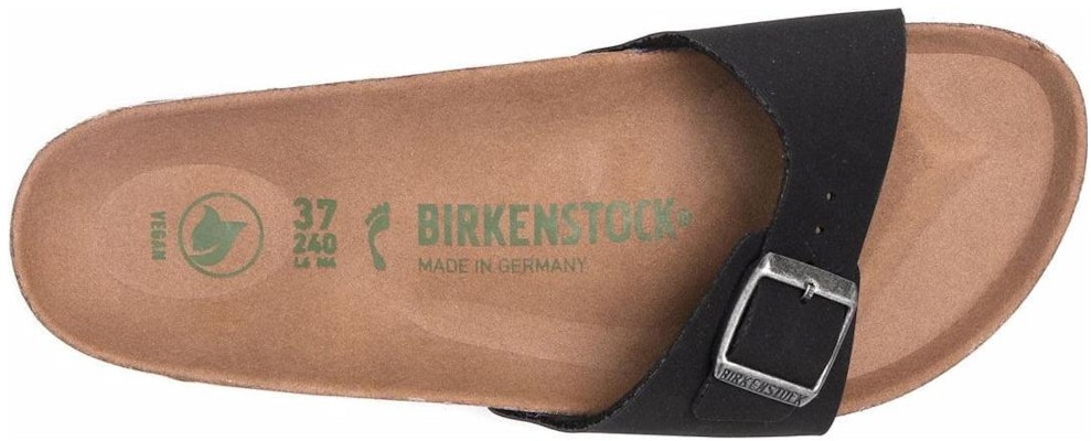 Birkenstock Madrid Vegan Birko-Flor Birkibuc 1020060 Narrow Fit Black Sandals