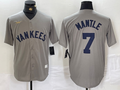 Men's New York Yankees Mickey Mantle Gray Road Cooperstown Collection Player Jersey