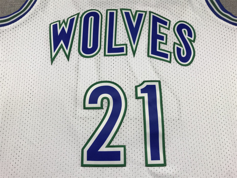 Men's Minnesota Timberwolves Kevin Garnett White Hardwood Classics Swingman Jersey