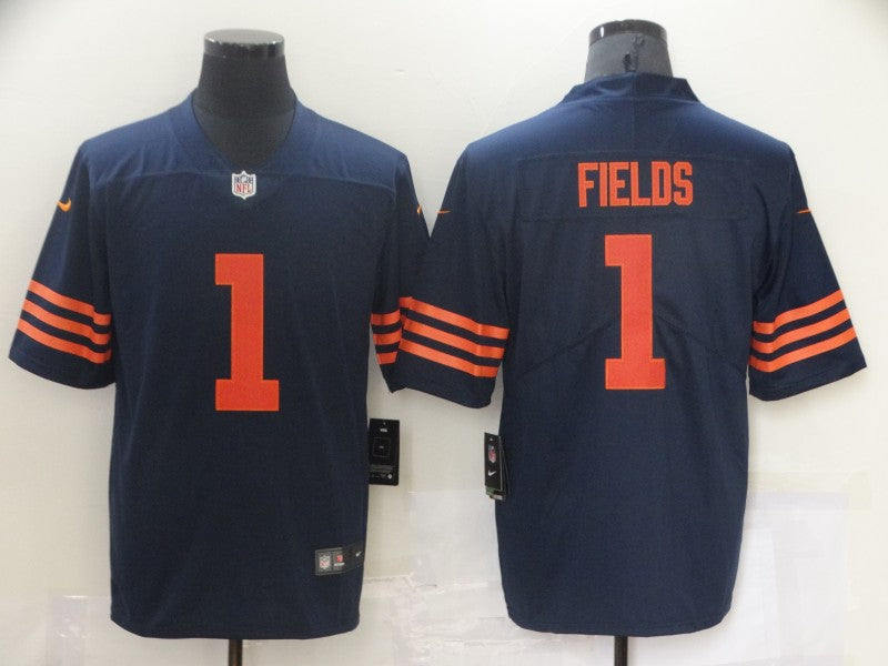 Men's Chicago Bears Justin Fields Navy Game Jersey