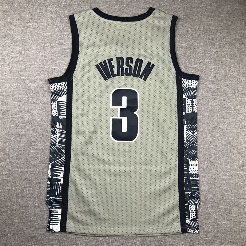 Men's Georgetown Hoyas Allen Iverson NCAA Gray Basketball Jersey