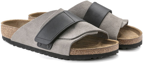 Birkenstock Kyoto Nubuck 1022352 Suede Stone Coin Black Fashion Slippers